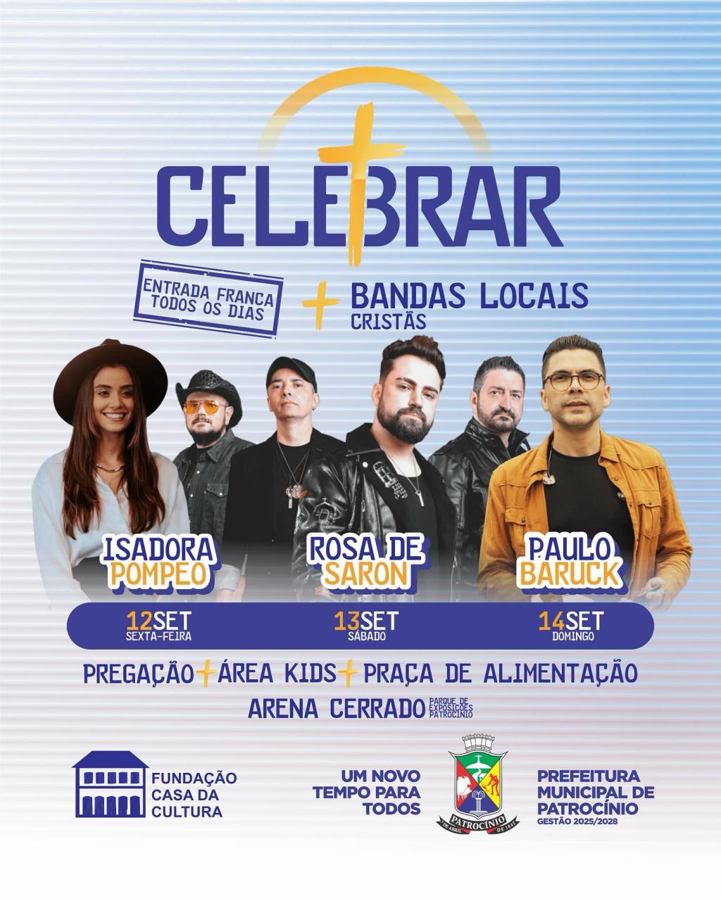 Patrocínio recebe festival Celebrar com grandes nomes da música cristã