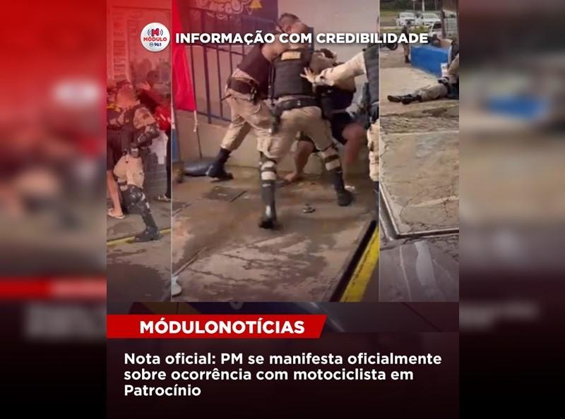 Nota oficial: PM se manifesta oficialmente sobre ocorrência com motociclista em Patrocínio